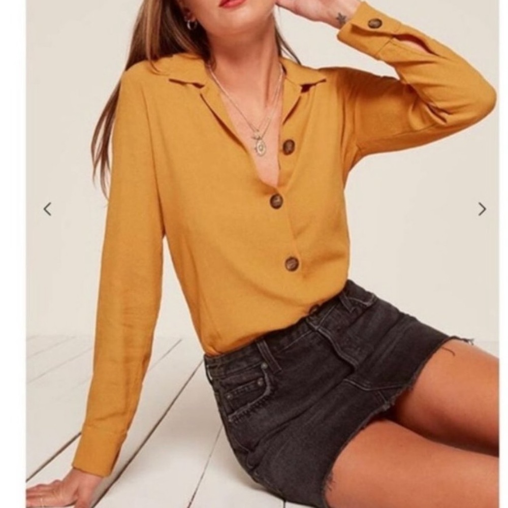 Reformation Button Down Top